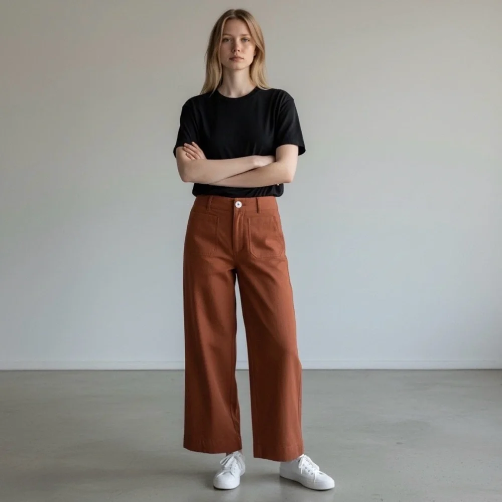 MIDUO Wide Leg Cropped Pants - Picture 2 of 10